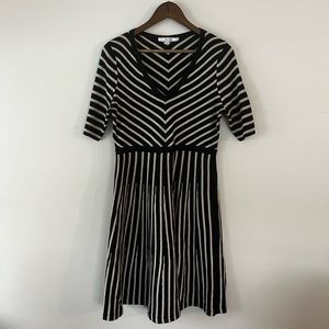 Boden Amelie Striped Knit Short Sleve Sweater Dress Size 14